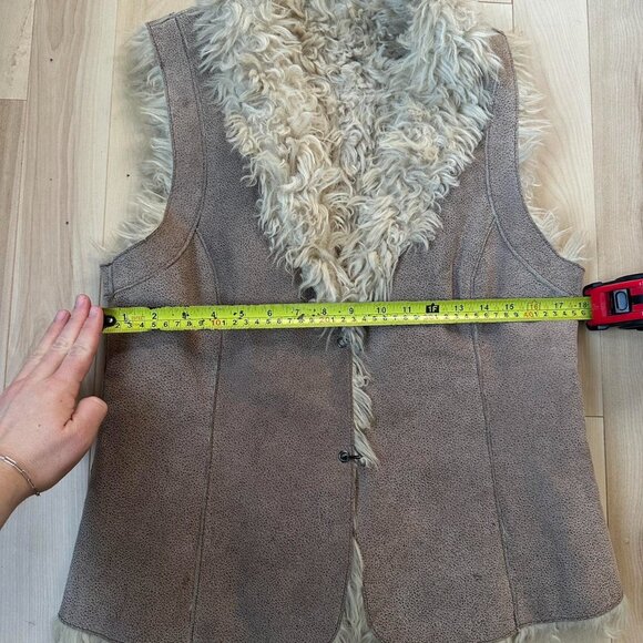 Vintage Penny Lane Shearling Vest – Genuine Leather (Size M) - Picture 4 of 8